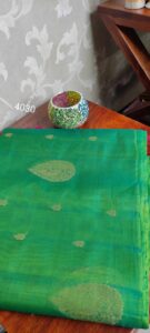 Golden Dew – Light Green & Light Gold Kanjivaram Saree