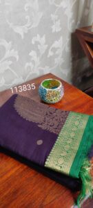 Regal Vibe – Purple & Green Kanjivaram Saree