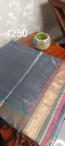 Graceful Grey Elegance – Kanjivaram Silk Saree