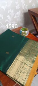Emerald Royale – Dark Green Kanjivaram Saree