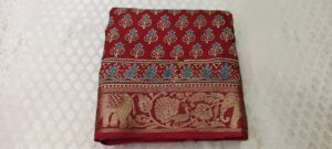 Pure Dola Ajrakh Print Saree