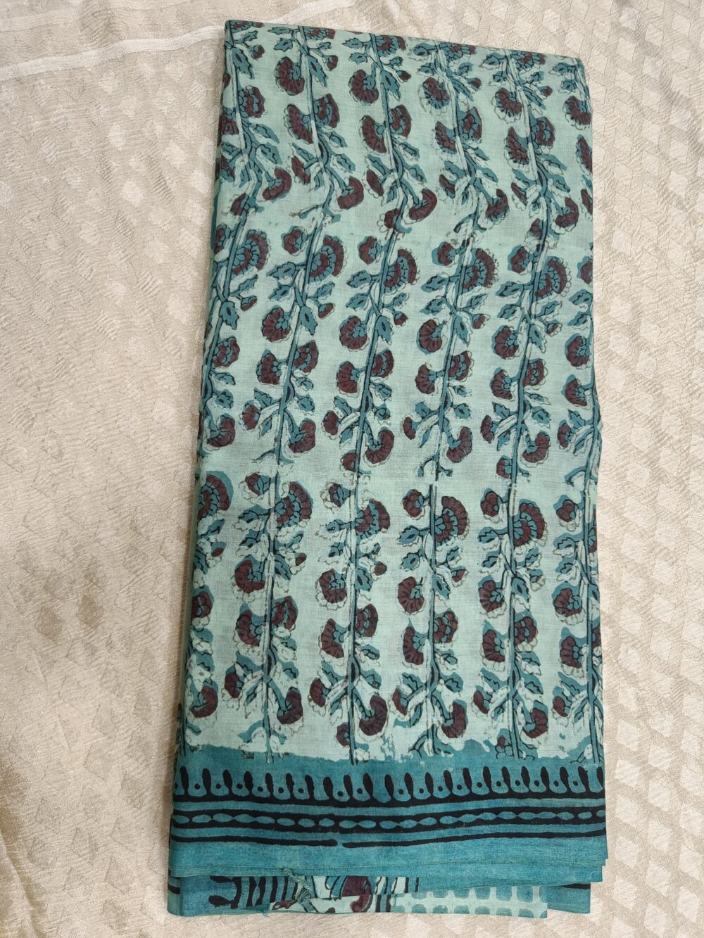 Pure Jaipur Cotton Saree with Ajrakh prints