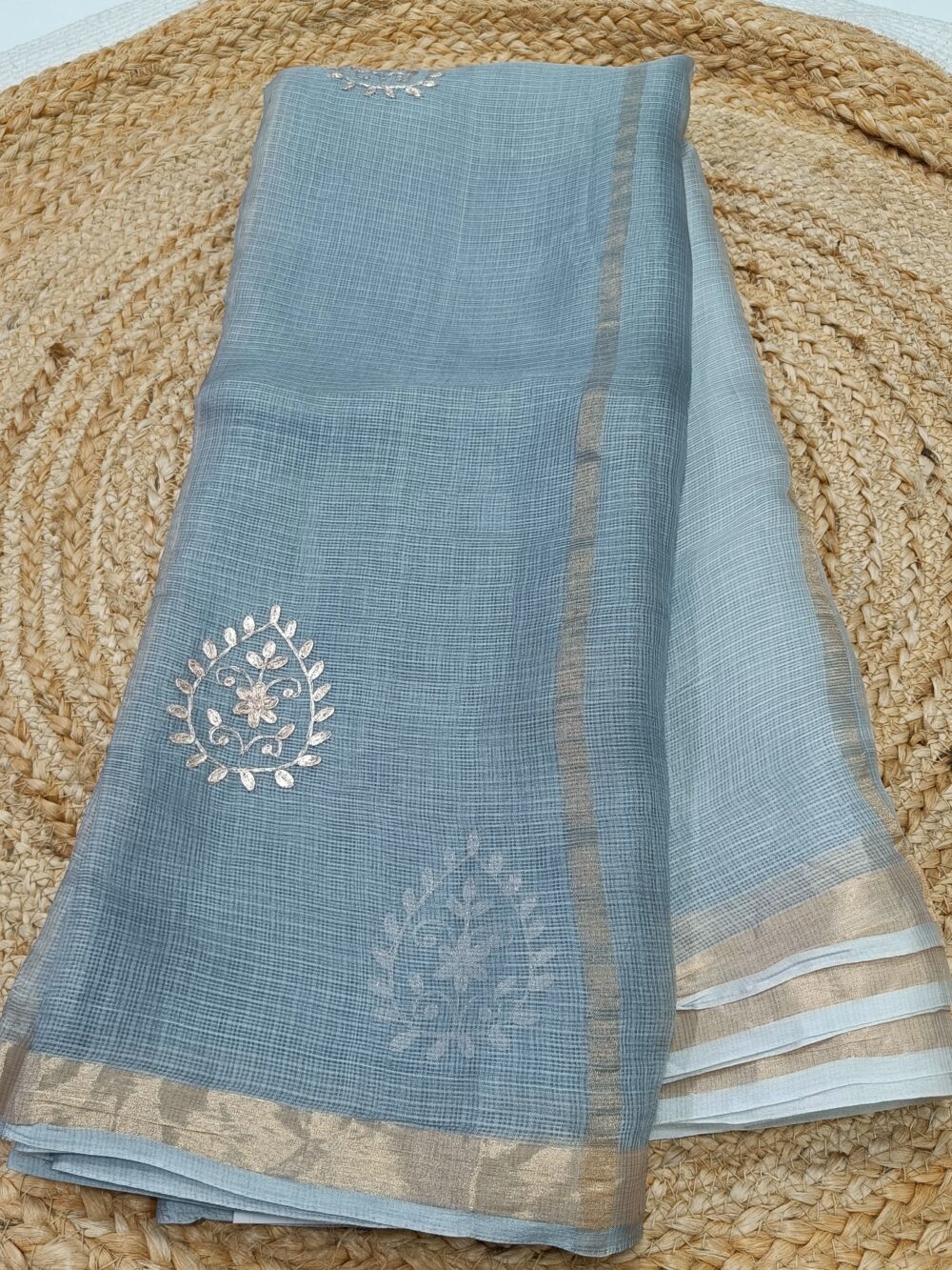 Pure Kota Silk Saree with Gota Patti work