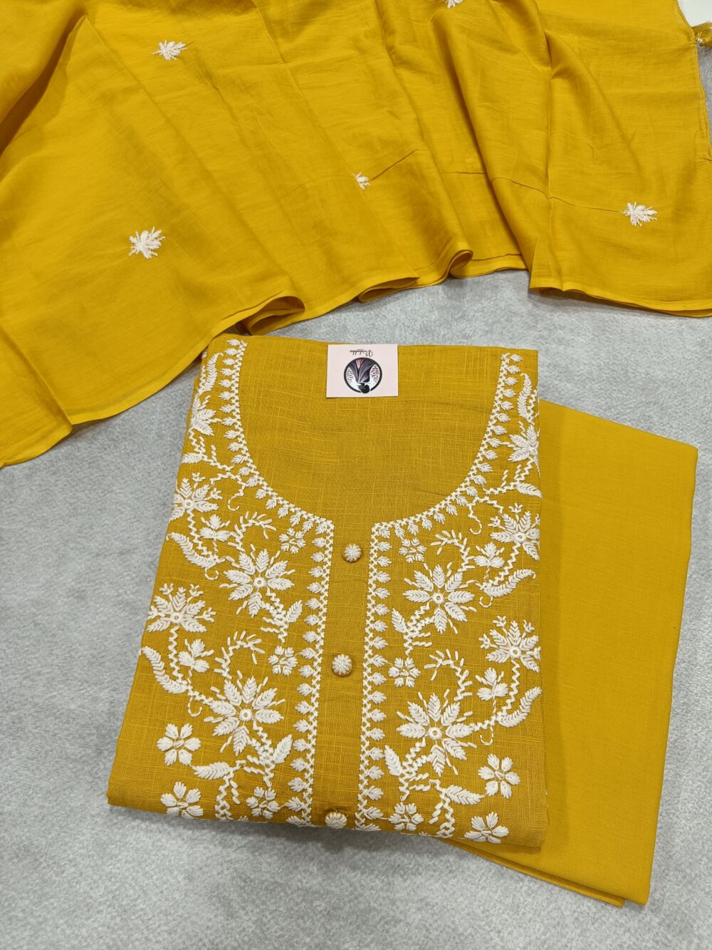 Pure Lenin Cotton Dress Suit Set