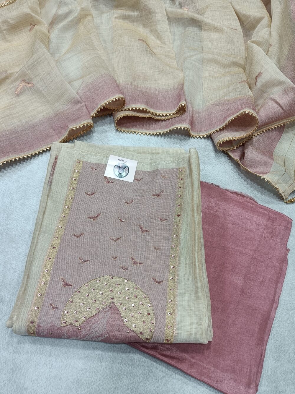 Pure Lenin Tissue Dress Suit Set