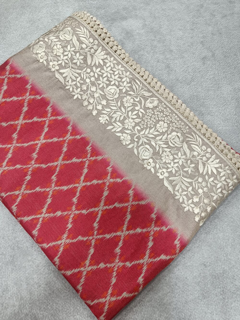 Fancy Tussar with Pashmina Embriodery Saree