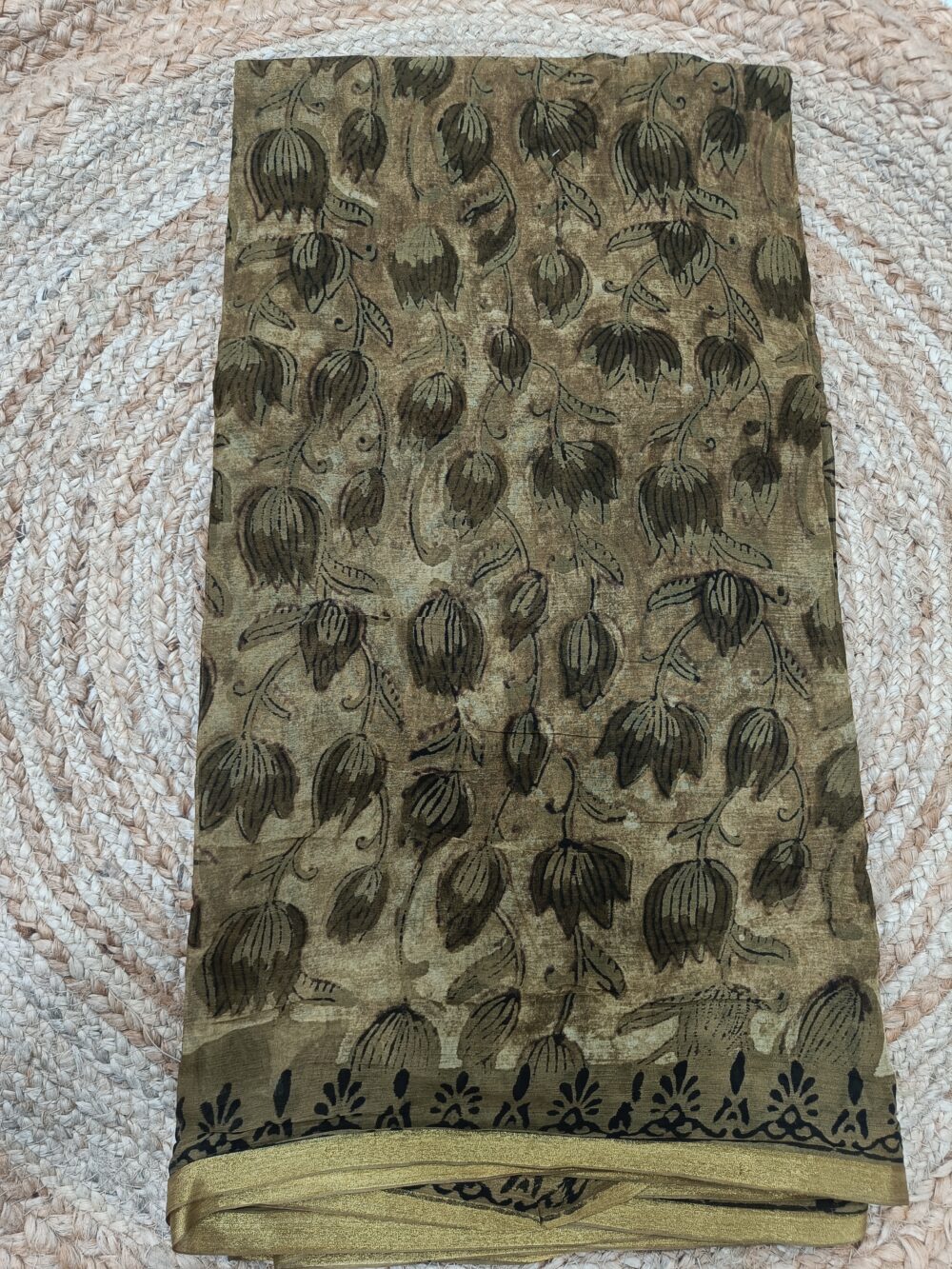 Pure Handblock Chiffon Saree